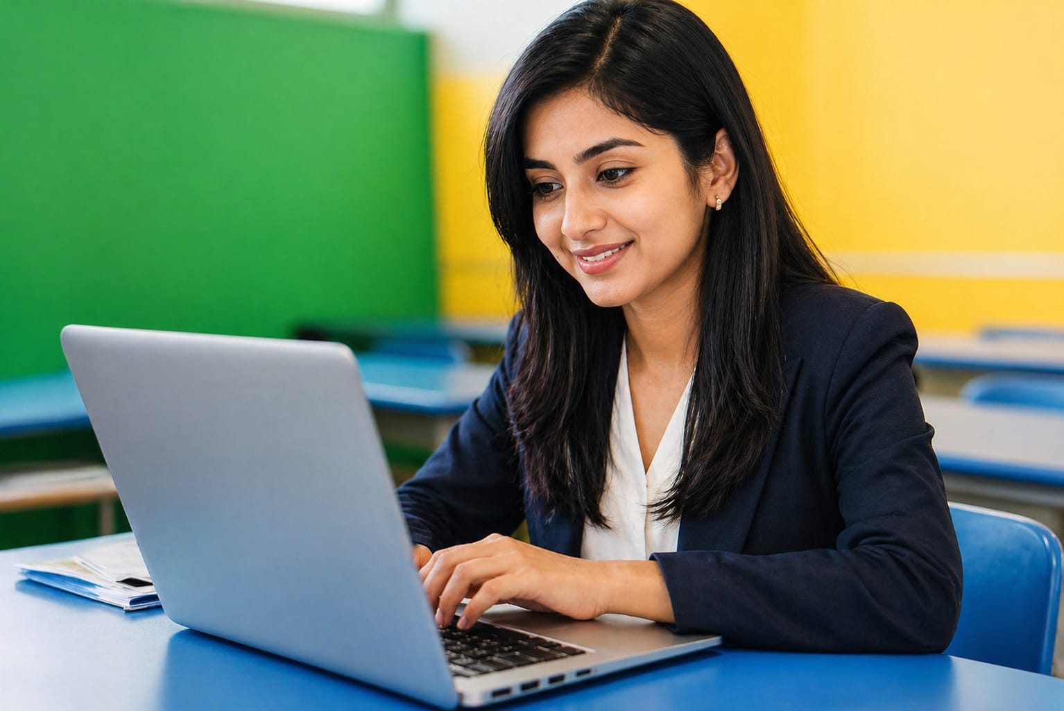 Student studying on laptop for engineering exam preparation